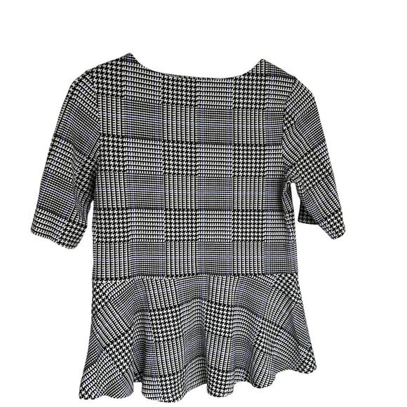 JUDE CONNALLY Glen Plaid Short Sleeve Peplum Top Size S Office Career - Picture 5 of 8